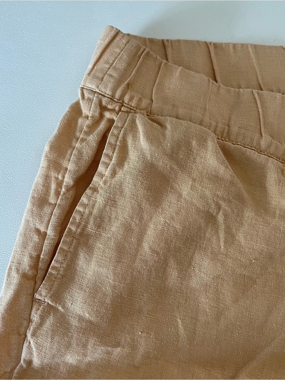 J. Jill Pure Jill Jacquard Stitch Peach Linen Cropped Pants M - Picture 4 of 7